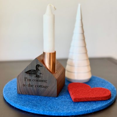 "I'm Coming To The Cottage" Limited Edition Candlestick Holder Set
